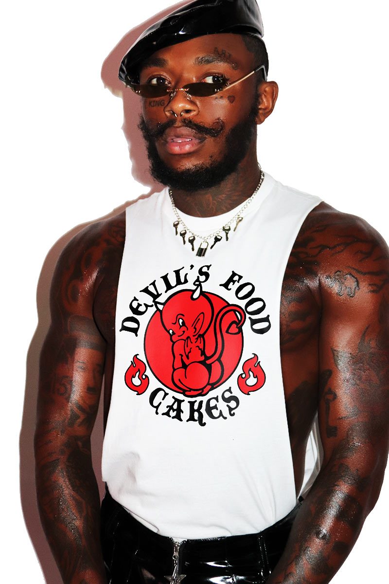 Devil's Food Cakes Low Arm Shedder Tank- White