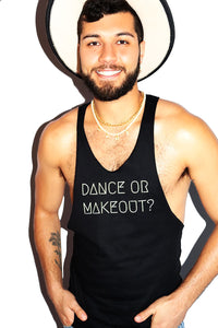 Dance Or Makeout String Tank-Black
