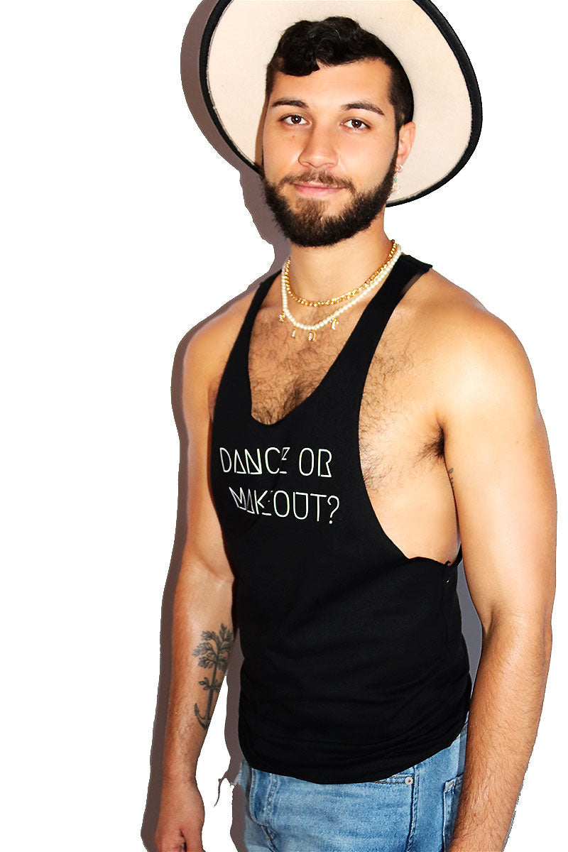 Dance Or Makeout String Tank-Black