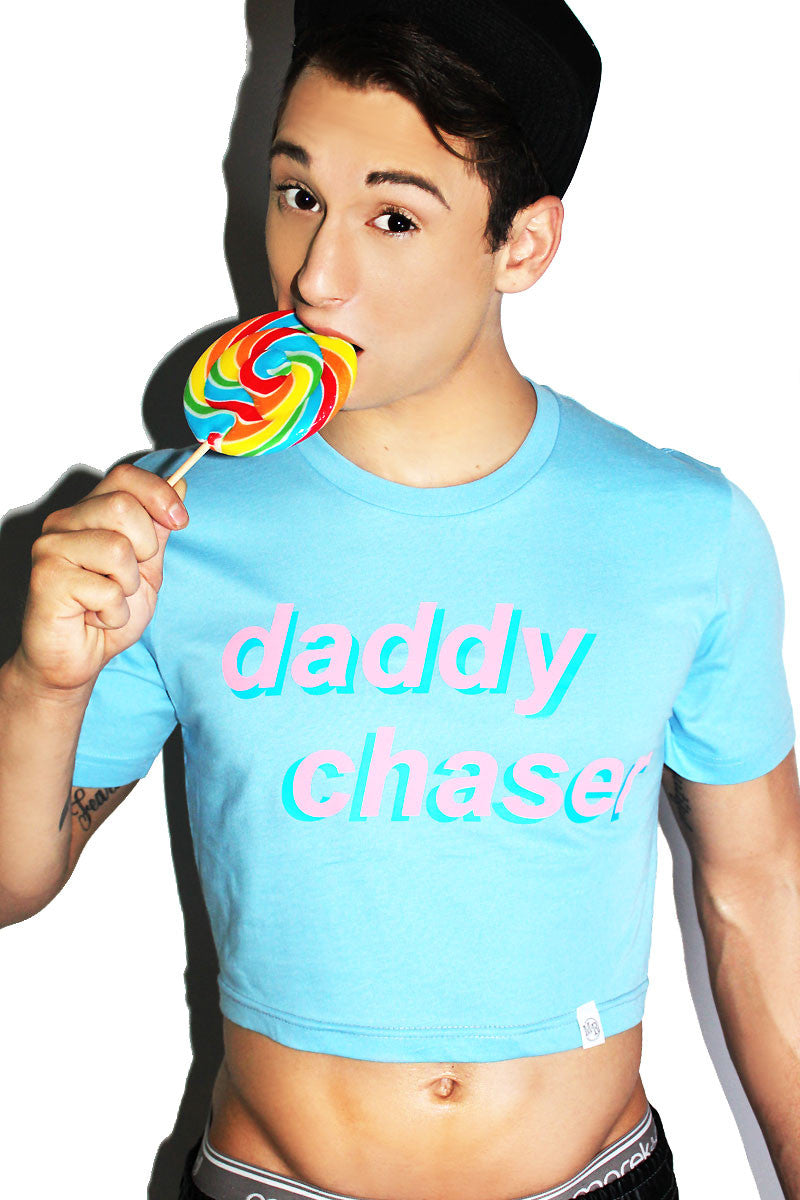 Daddy Chaser Crop Tee- Blue