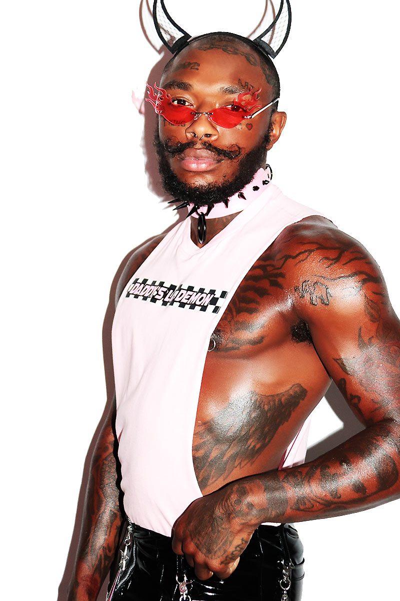 Daddy's Demon Low Arm Shedder Tank- Pink