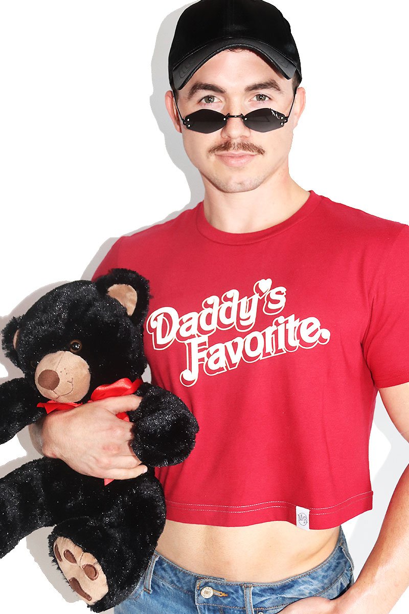 Daddy's Favorite Crop Tee-Red