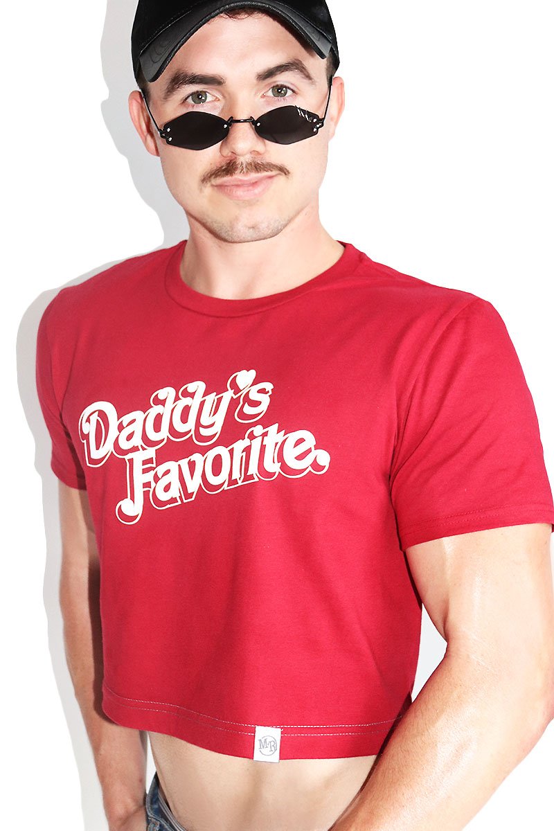 Daddy's Favorite Crop Tee-Red