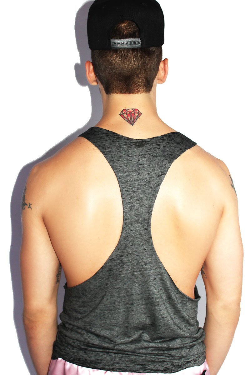 Daddy Luvs Me Burnout String Tank-Acid Grey