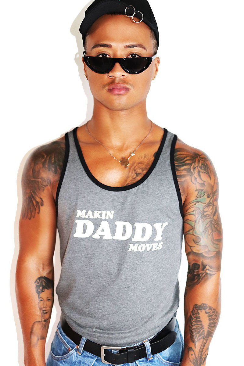 Makin' Daddy Moves Racerback Tank-Medium Charcoal