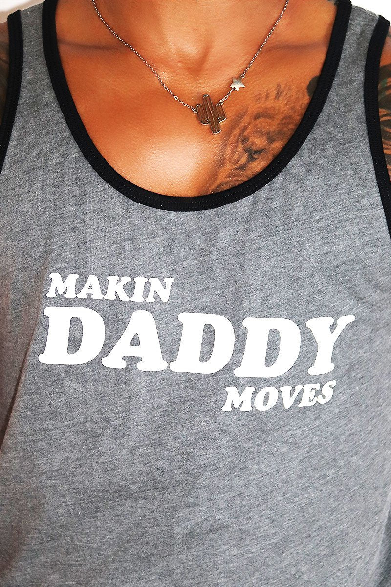 Makin' Daddy Moves Racerback Tank-Medium Charcoal