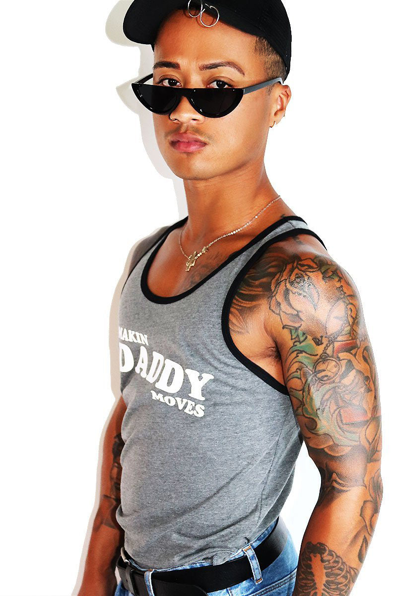 Makin' Daddy Moves Racerback Tank-Medium Charcoal