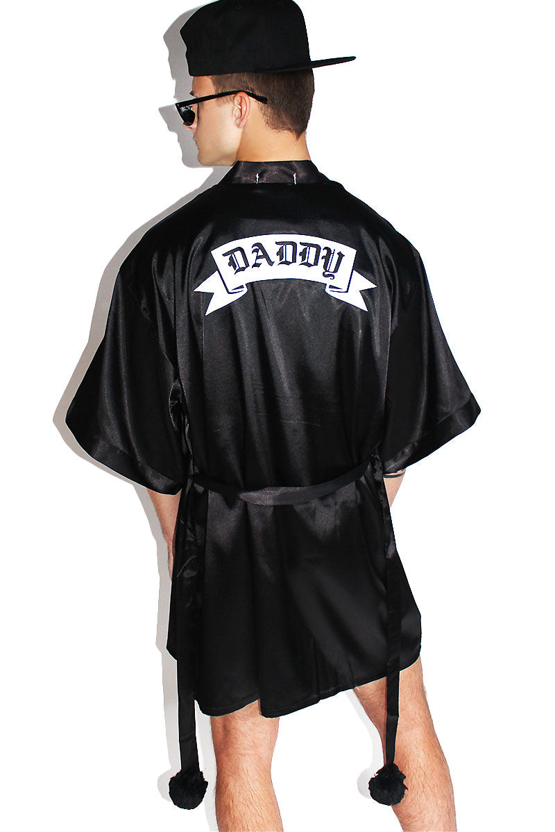 Daddy Lounge Robe-Black