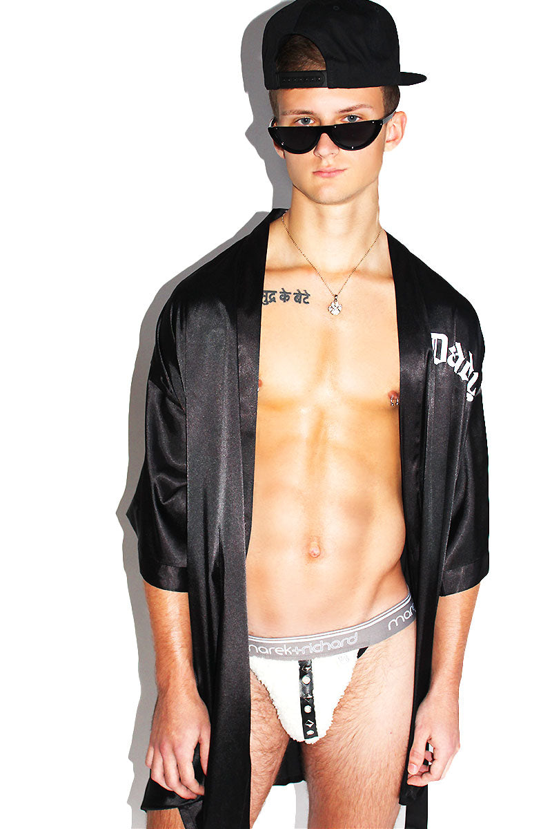 Daddy Lounge Robe-Black