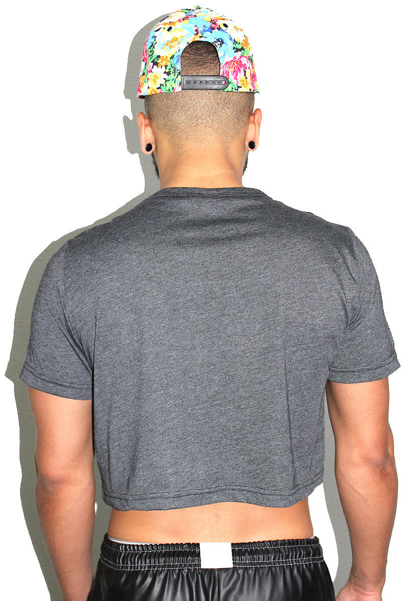 Daddy's Boy Crop Tee- Dark Charcoal