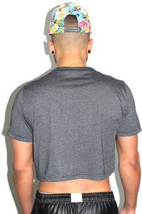 Daddy's Boy Crop Tee- Dark Charcoal