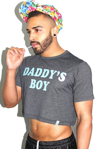 Daddy's Boy Crop Tee- Dark Charcoal