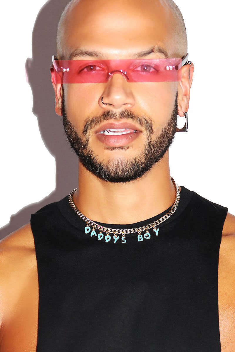 Daddy's Boy Pendant Choker Necklace - Gold