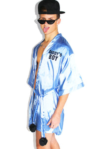 Daddy's Boy Lounge Robe-Light Blue