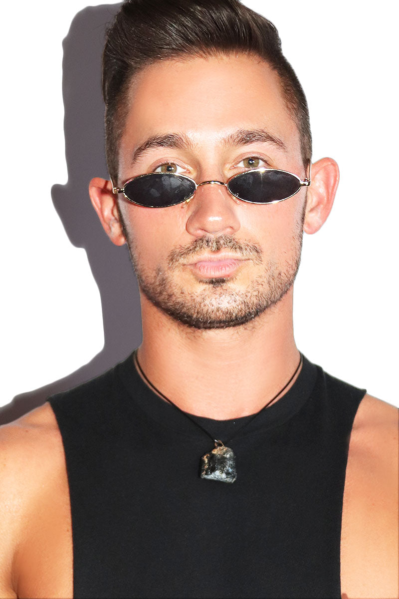 Black Tourmaline Crystal Necklace - Black