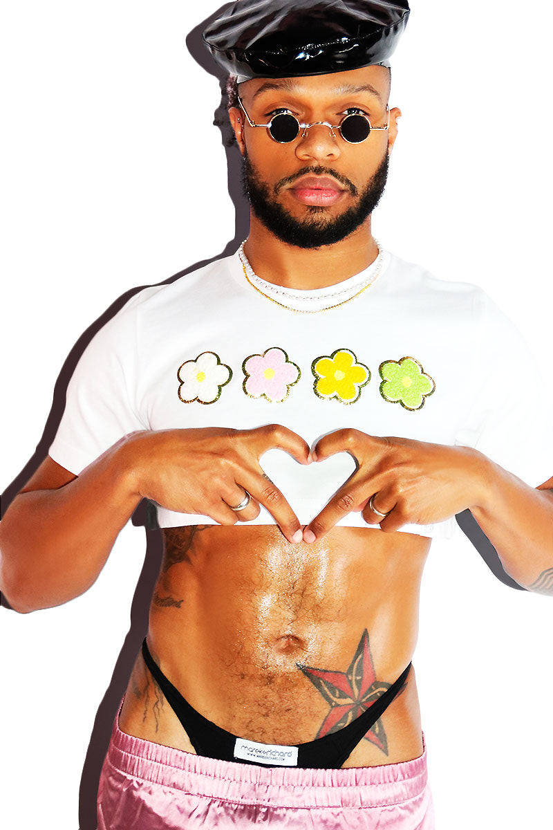 Oopsie Daisy Extreme Crop Tee-White