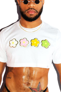Oopsie Daisy Extreme Crop Tee-White