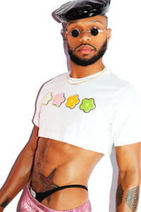 Oopsie Daisy Extreme Crop Tee-White