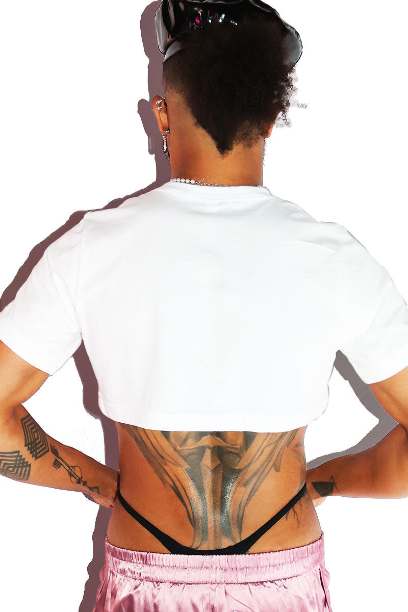 Oopsie Daisy Extreme Crop Tee-White