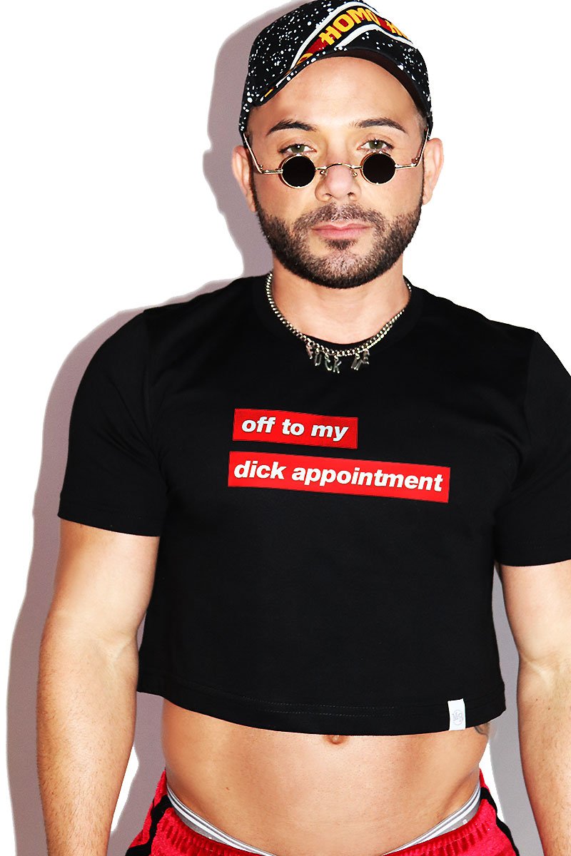 Dick Appointment Crop Tee- Black