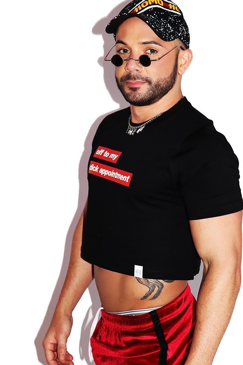 Dick Appointment Crop Tee- Black