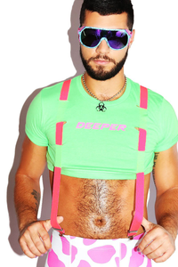 Deeper Garter Extreme Crop Tee-Neon Green