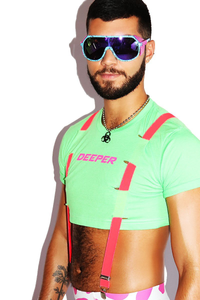 Deeper Garter Extreme Crop Tee-Neon Green