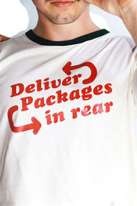 Deliver Packages Crop Ringer Tee- Cream