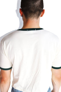 Deliver Packages Crop Ringer Tee- Cream