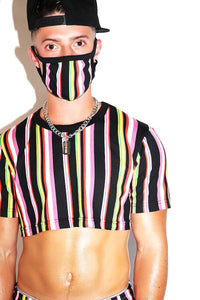 Delos Island Extreme Crop Tee- Black