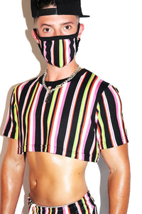 Delos Island Extreme Crop Tee- Black