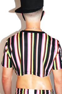 Delos Island Extreme Crop Tee- Black