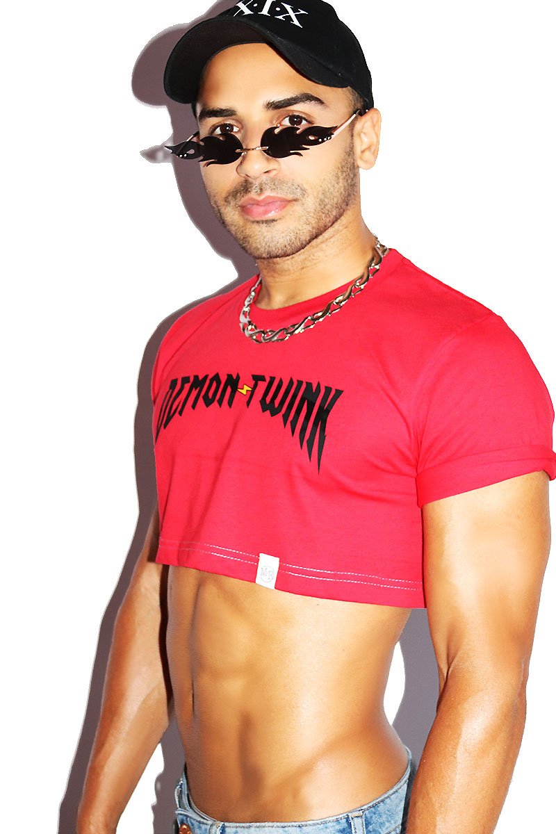 Demon Twink Extreme Crop Tee- Red
