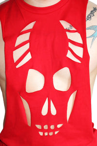 Demonic Cutout Low Arm Tank-Red