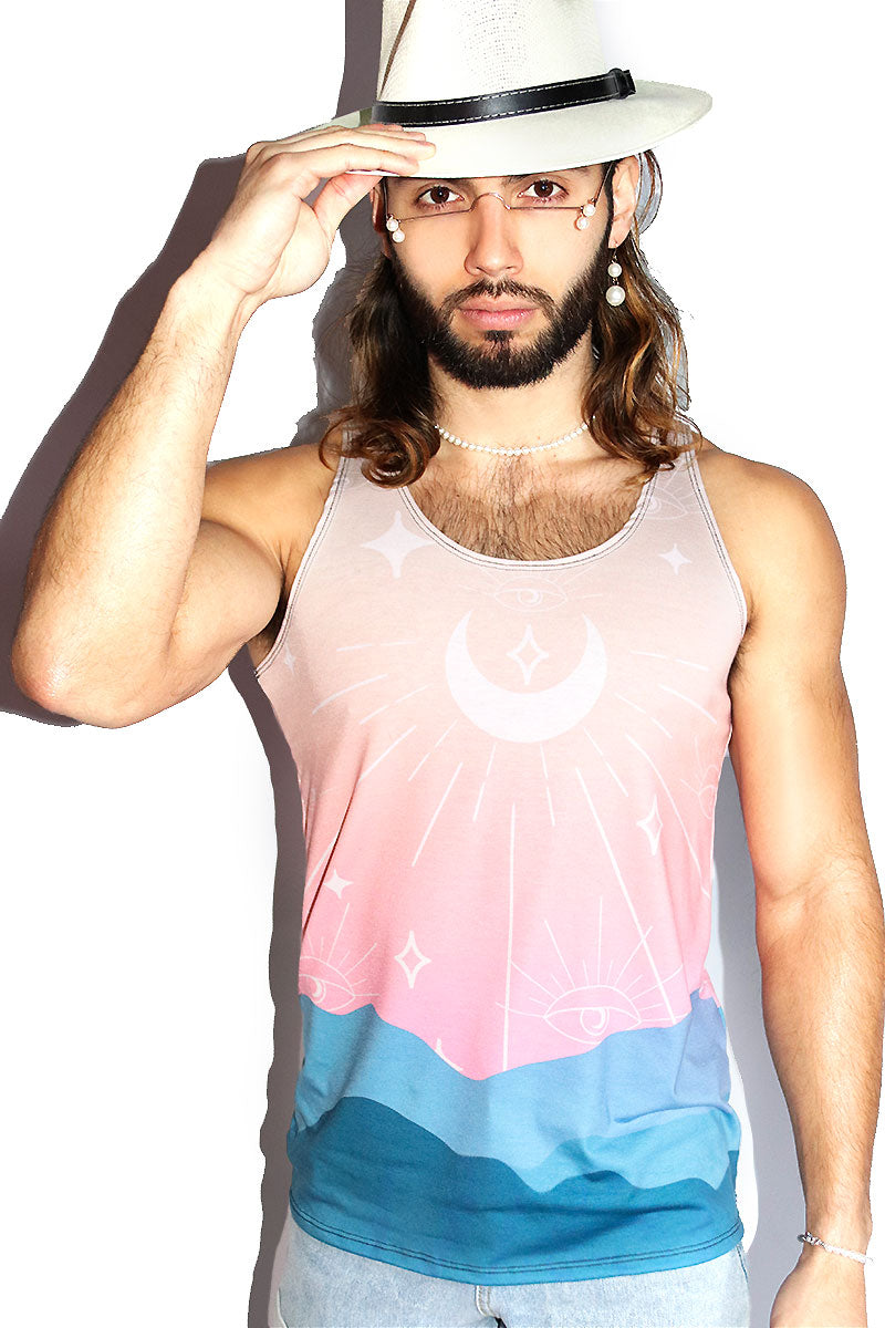 Desert Dusk All Over Racerback Tank- Pink