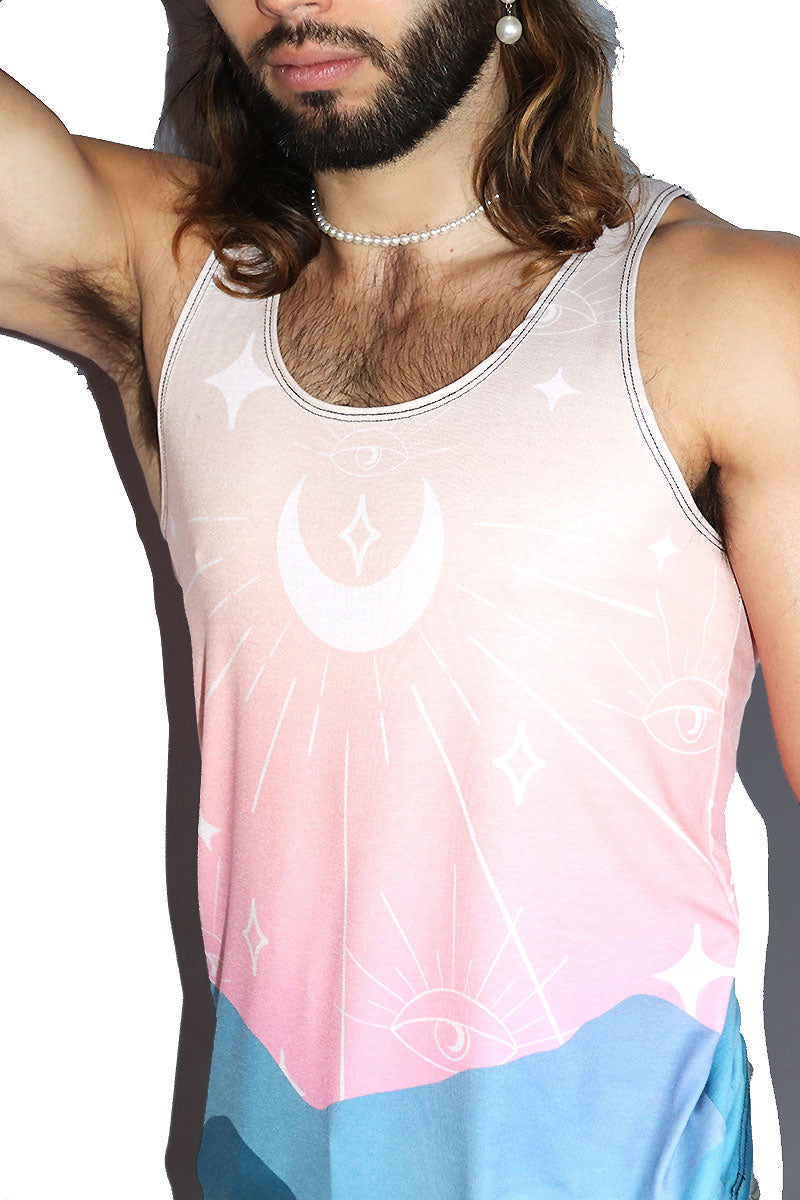 Desert Dusk All Over Racerback Tank- Pink