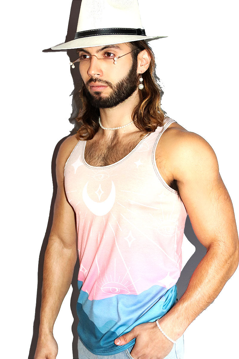 Desert Dusk All Over Racerback Tank- Pink