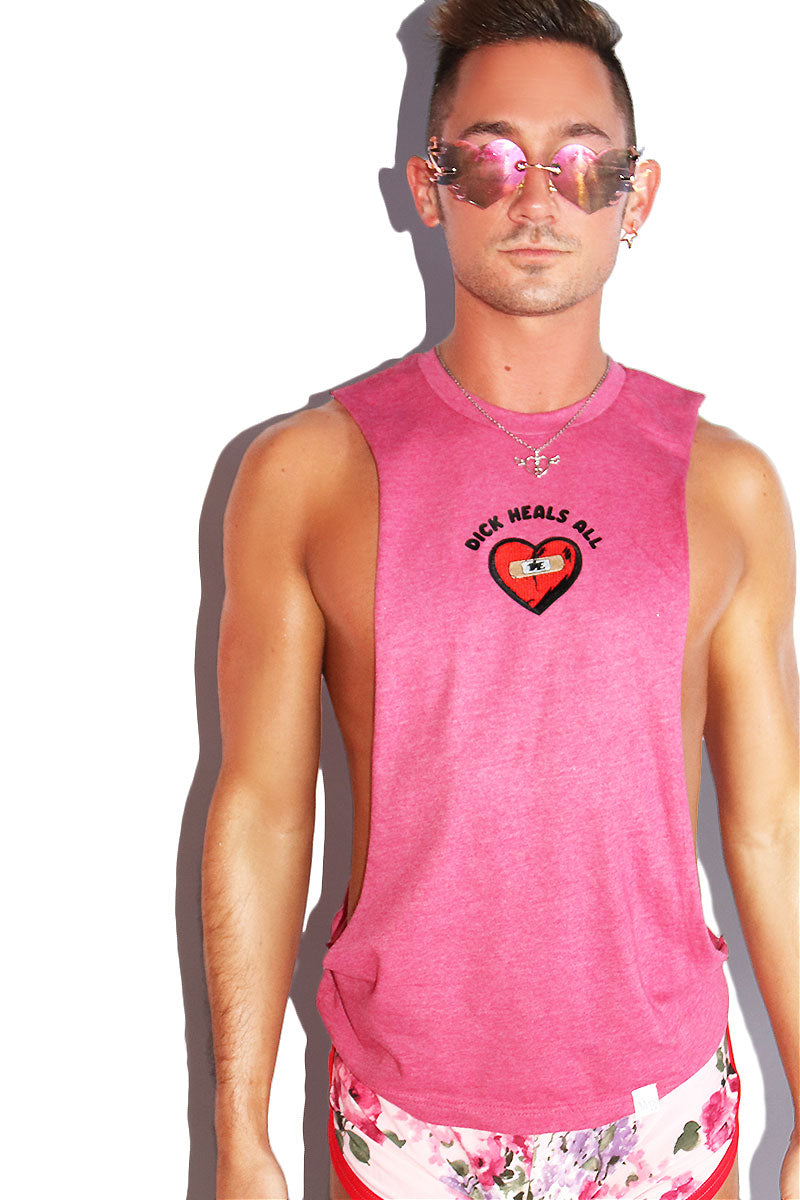 Dick Heals All Low Arm Tank- Pink Heather