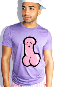 Happy Ending Penis Tee- Purple Heather
