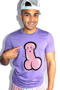 Happy Ending Penis Tee- Purple Heather
