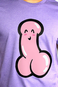 Happy Ending Penis Tee- Purple Heather