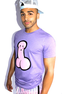 Happy Ending Penis Tee- Purple Heather