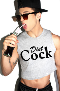 Diet Cock Crop Tank-Grey