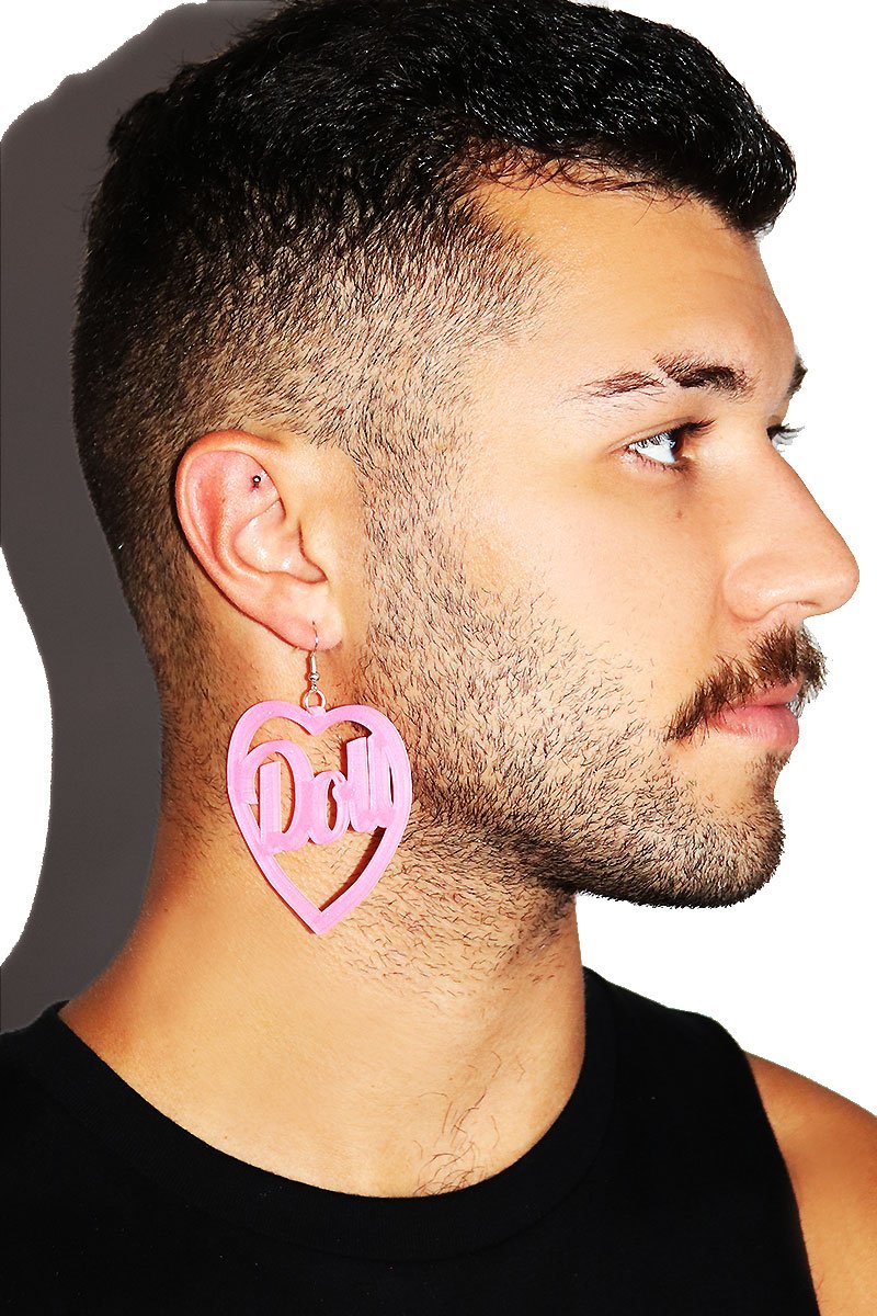 Doll Acrylic Single Earring- Pink