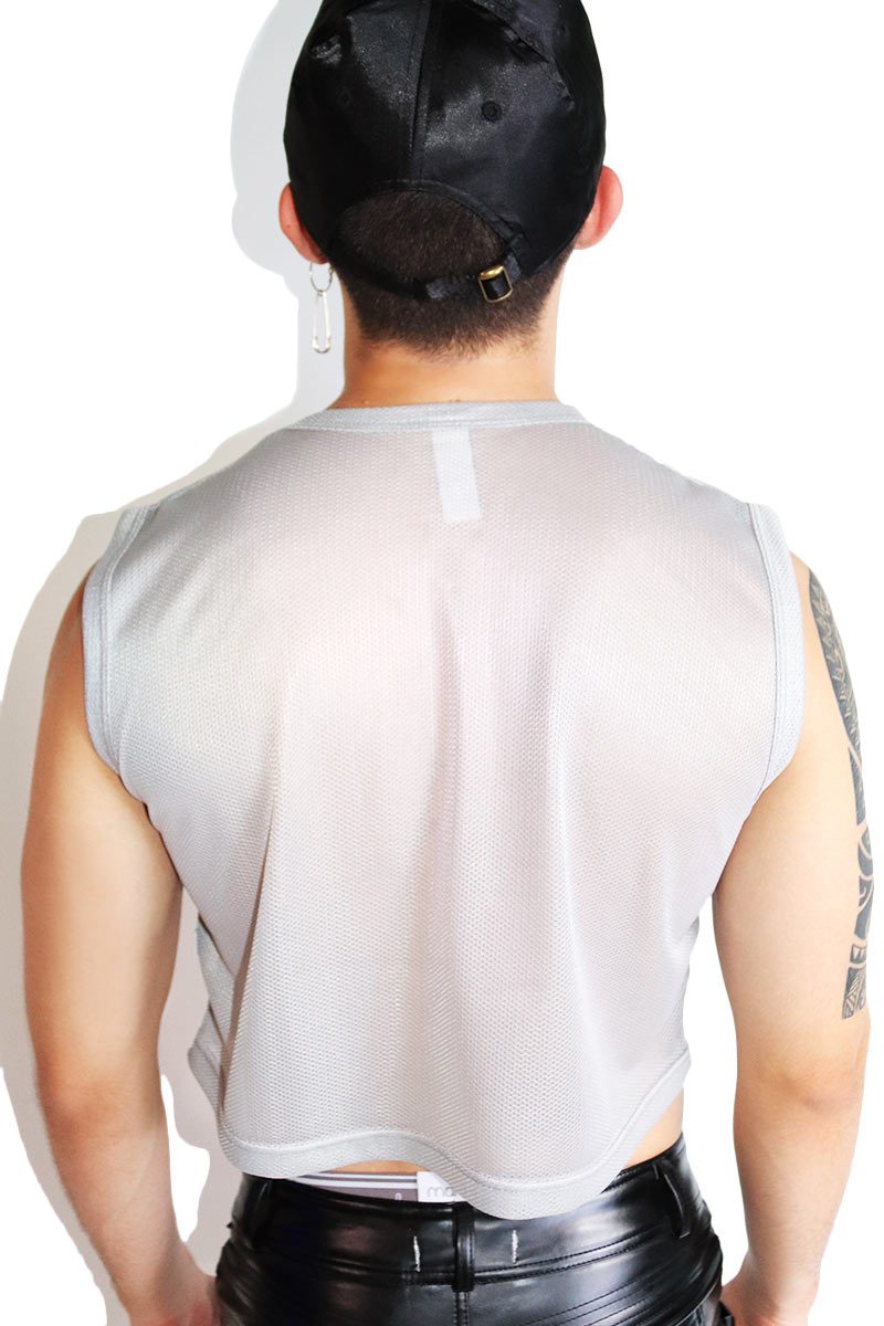 Doll Face Pasties Crop Tank-Grey