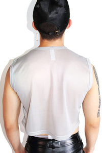 Doll Face Pasties Crop Tank-Grey