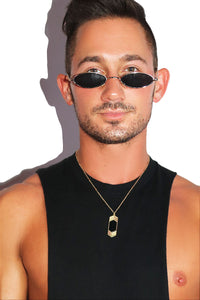 Vers Black Stone Necklace - Gold