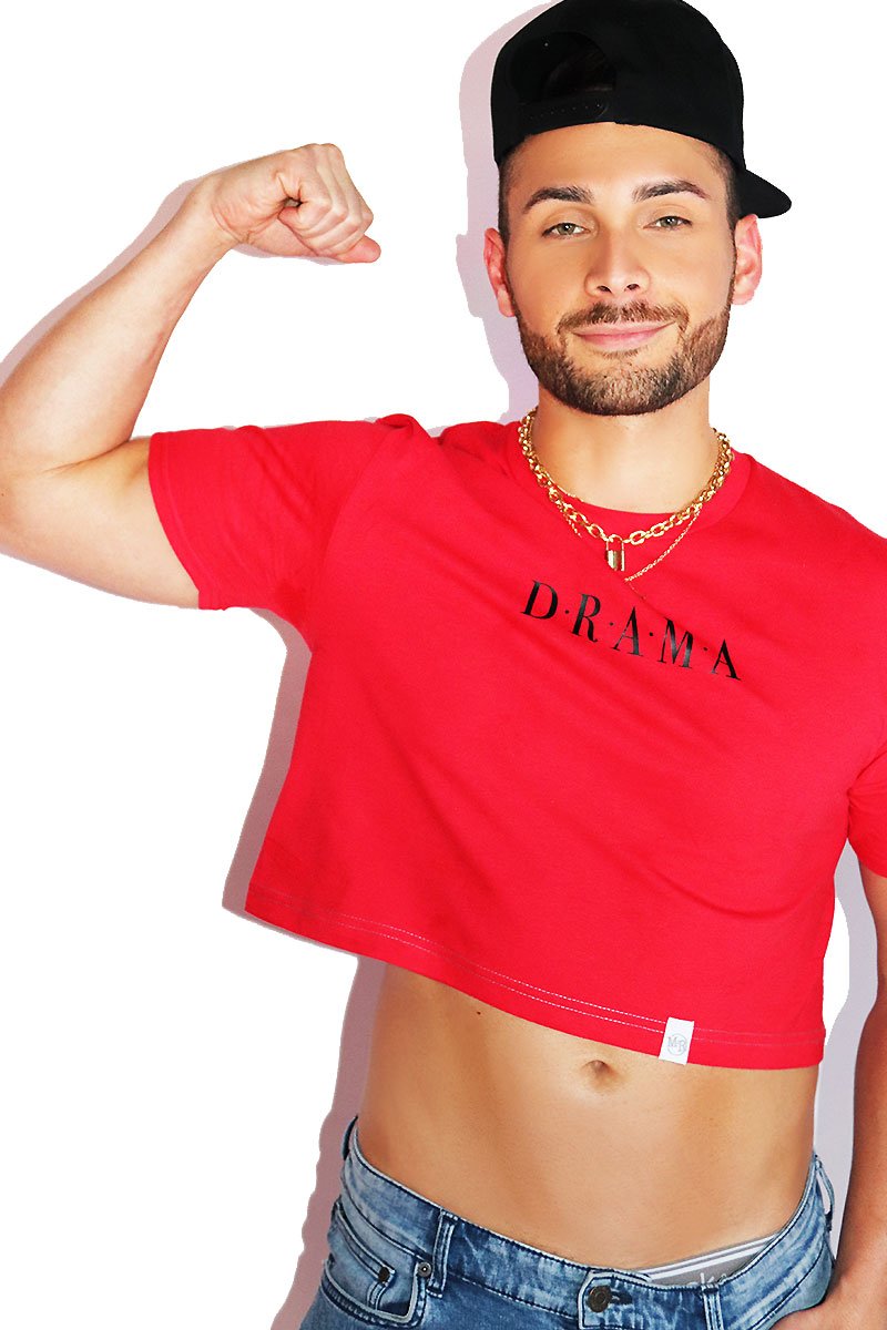 Drama Crop Tee-Red