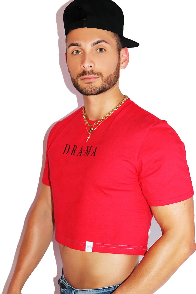 Drama Crop Tee-Red