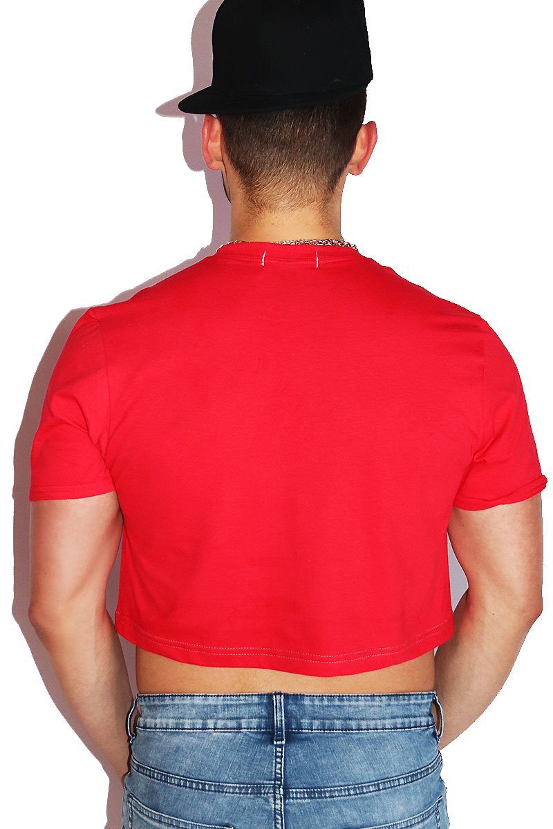 Drama Crop Tee-Red